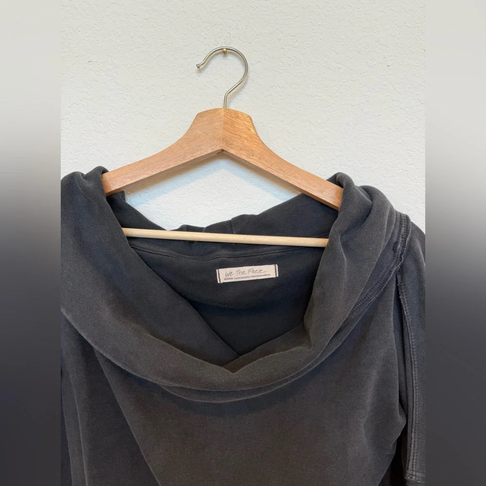 Free People We The Free Not The Same Long Sleeve Slouchy Shirt Dark Gray Medium - Picture 5 of 6